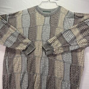 Vintage Tundra Sweater Mens Large Brown Grandpa Earth Tones Canada Knit Cottage